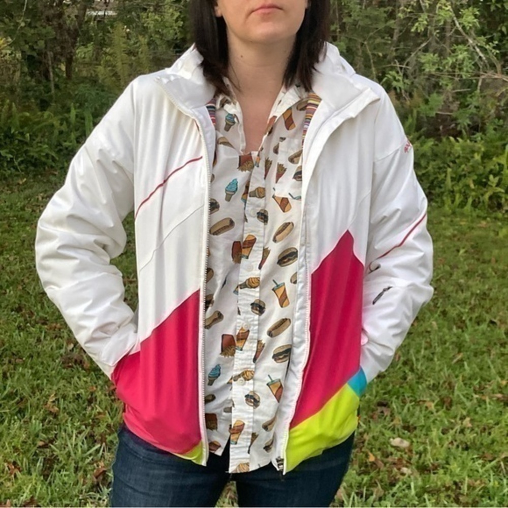 Spyder white insulated jacket detachable hood size 18